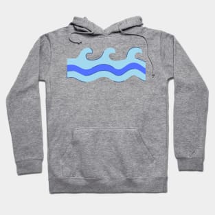 blue water waves design Hoodie